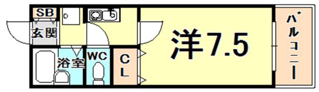 セジュール西宮今津の間取り画像