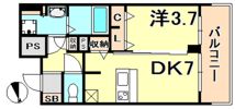 プレサンスジェネ新神戸ステーションフロントの間取り画像