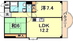 ハイネス岡本の間取り画像
