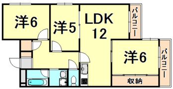 越水ハイツの間取り画像