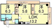 パレロワイヤル武庫之荘の間取り画像