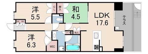 パークシュロス芦屋の間取り画像