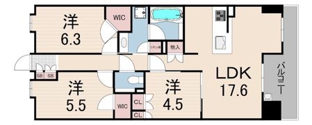 パークシュロス芦屋の間取り画像