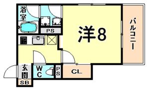 プレジール東難波の間取り画像