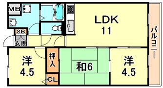 ピースフル本山の間取り画像