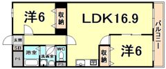 グロリオーサ甲東の間取り画像