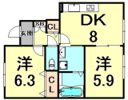 ラフィーネ甲東園の間取り画像