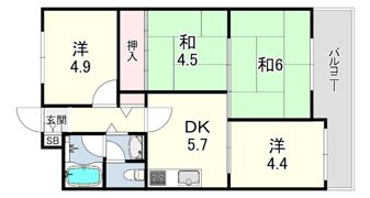 甲南サンパーク東灘の間取り画像