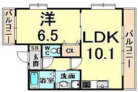 ラディウス武庫之荘の間取り画像