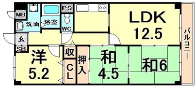 メゾンドみずほ尼崎の間取り画像