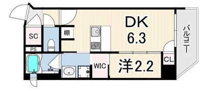 ネクストステージ神戸元町の間取り画像