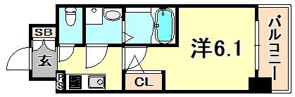 エスリード神戸兵庫駅マリーナスクエアの間取り画像