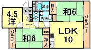 猪名寺ハイツの間取り画像