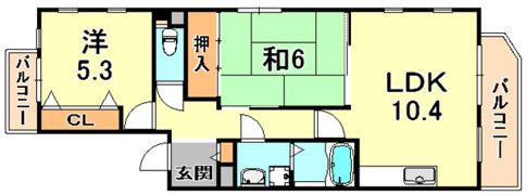 アゼリア六甲の間取り画像