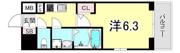 プロヴィスタ神戸三宮EASTの間取り画像