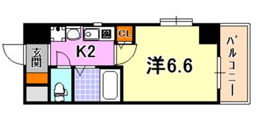 エステムコート神戸ハーバーランド前2の間取り画像