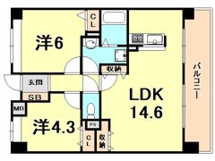 藤和シティホームズ西宮駅前の間取り画像