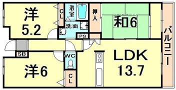 エスポワール園田の間取り画像