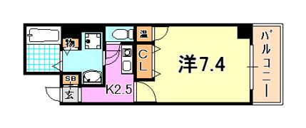 アスヴェル神戸元町の間取り画像