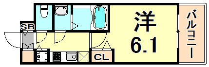 プレサンス三宮東フィールの間取り画像