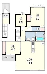 アレスハイム武庫之荘 B棟の間取り画像