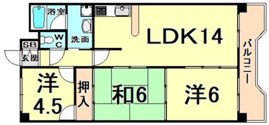 ウエスターレジデンス甲子園口プラウの間取り画像