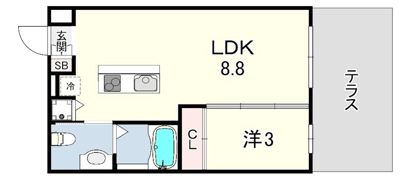シティフラット三宮東の間取り画像
