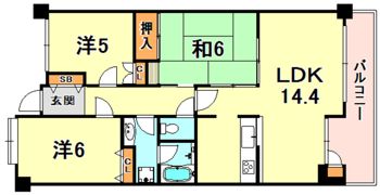 モンセーヌ住吉川公園1番館の間取り画像