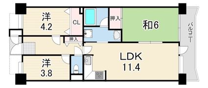 芦屋川ビューハイツの間取り画像