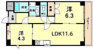 アスティ三宮の間取り画像