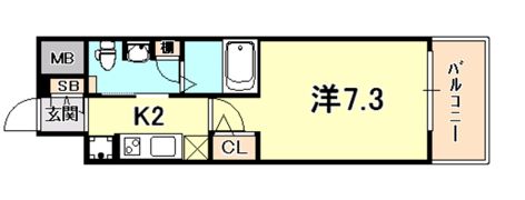 エステムプラザ神戸水木通グランクロスの間取り画像