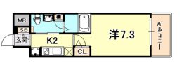 エステムプラザ神戸水木通グランクロスの間取り画像