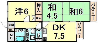 ロイヤル武庫之荘コキンの間取り画像
