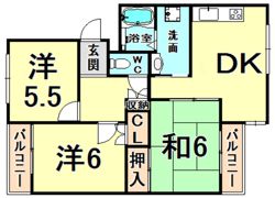 ライフティ甲子園の間取り画像