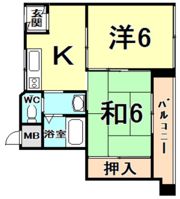ハイツ山の道荘の間取り画像