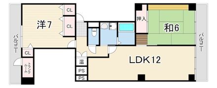 甲子園口ビューハイツ北棟の間取り画像