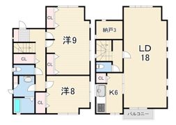 芦屋市翠ケ丘町戸建の間取り画像