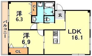 灘ハイツの間取り画像