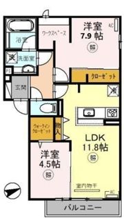 D-room上ノ丸の間取り画像