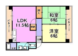 芦屋東山プリンスの間取り画像