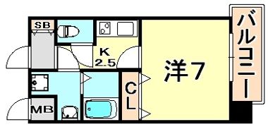 プレサンス三宮花時計前の間取り画像