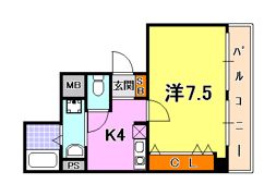ヒルズコート北野坂の間取り画像