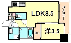 SDグランツ神戸水木通の間取り画像
