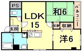 甲子園第2松並ハイツの間取り画像