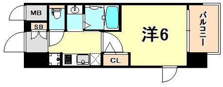 エステムコート三宮EAST4ザ・フロントの間取り画像