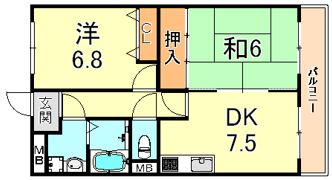 カサグランデ魚崎1の間取り画像