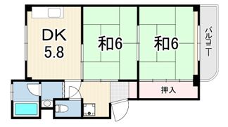ハイツ三木の間取り画像