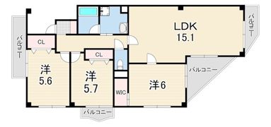 プール・トゥジュール甲陽園の間取り画像