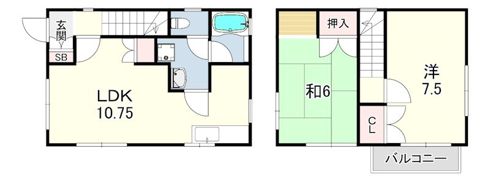 御影タウンハウスA棟の間取り画像