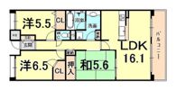 甲子園六石町ハイツの間取り画像